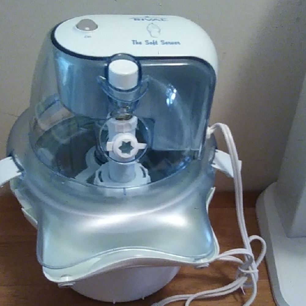 White and Blue Ice Cream Maker